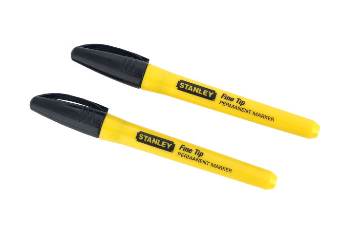 Stanley tusj permanent marker fine tip svart - 2-pk.